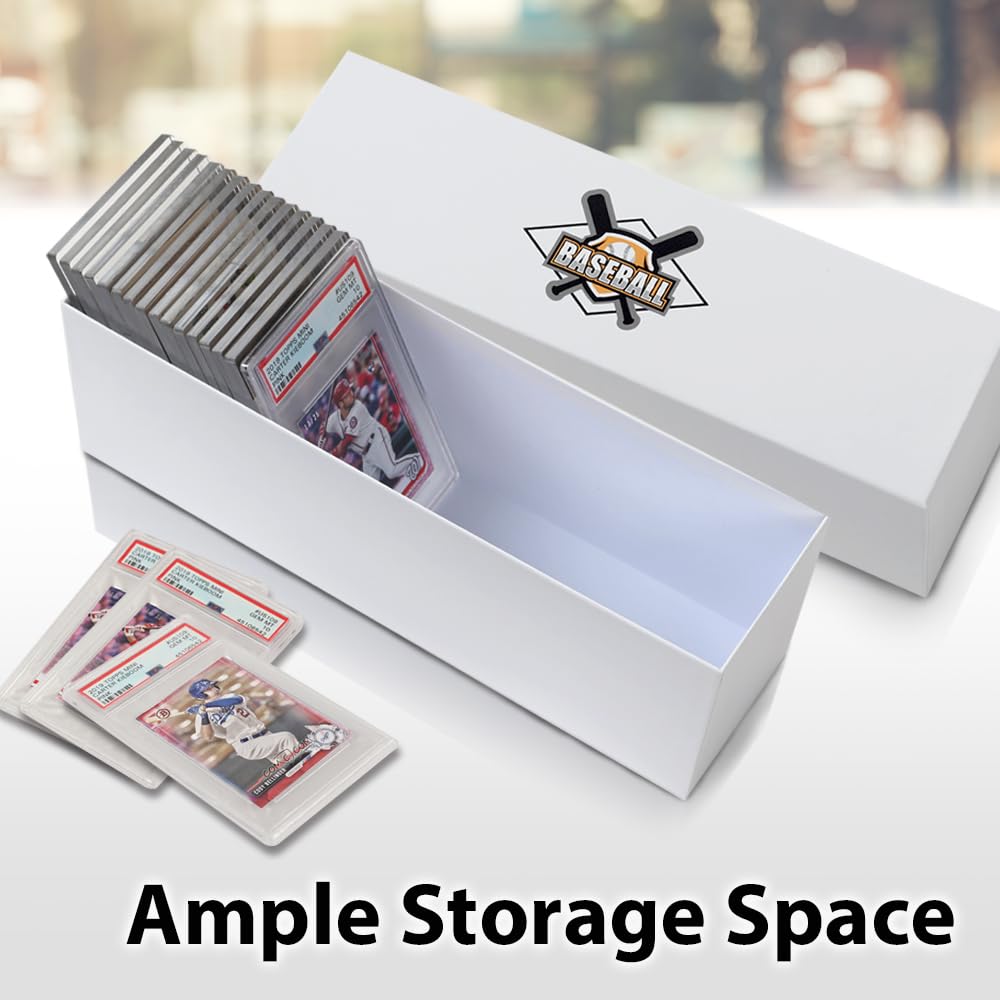 G-PLUS White Graded Card Storage Box, Graded Card Storage Holder Container Holds 50-55