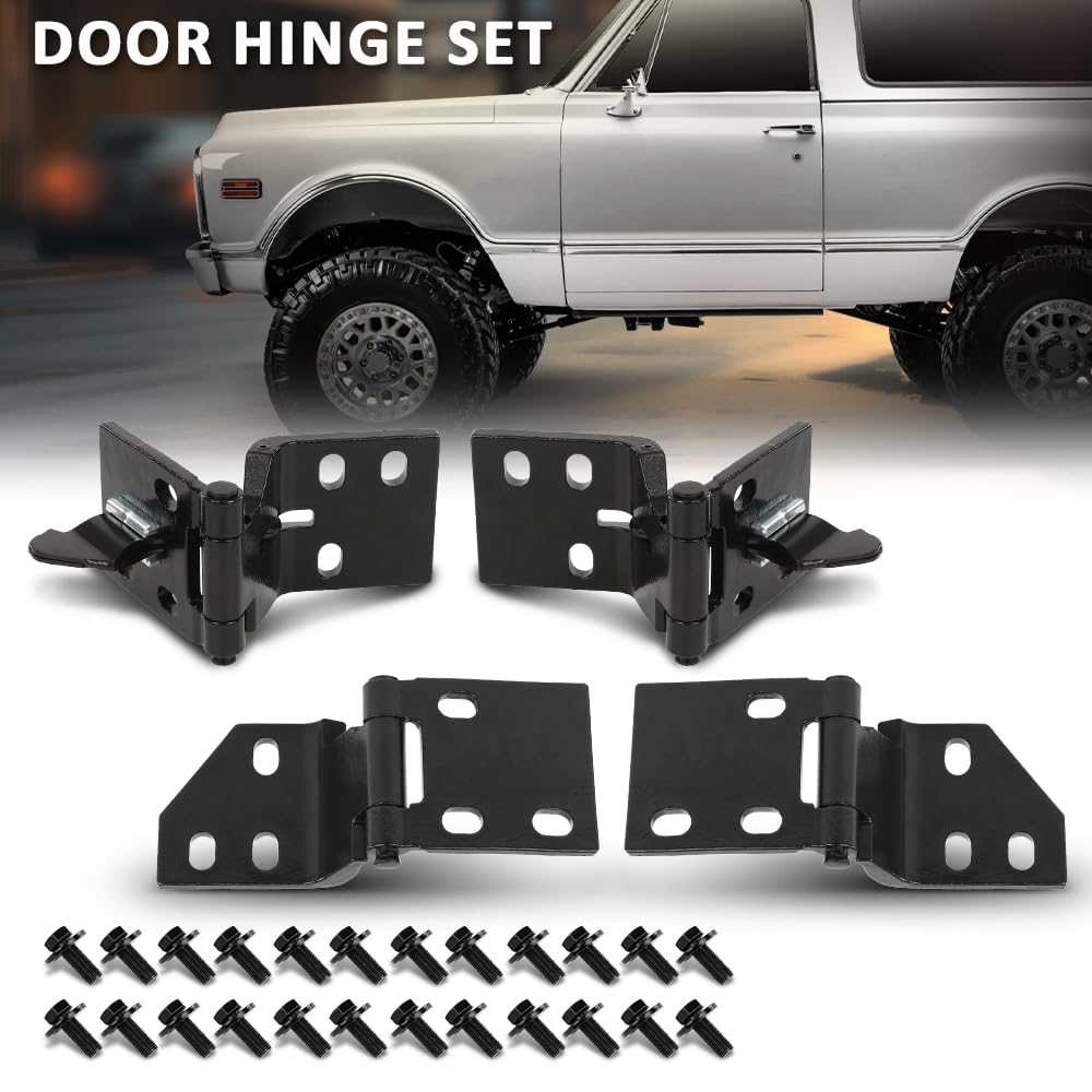 G-PLUS Door Hinge Set Compatible with Chevy & GMC Pickup 1967-1972,Fit Blazer & Jimmy 1969-1972,Fit Suburban 1967-1972 (Front Door only)