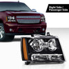 G-PLUS Headlights Assembly, Compatible with 2007-2014 Chevy Suburban/ 2007-2013 Tahoe Avalanche Bumper Headlamp Right, Clear Lens Black Housing Amber Reflector Bumper Headlamps