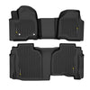 Floor Mats Fit Chevy Silverado 1500 Double Cab 2019-2024 All Weather Protection TPE Floor Liner Waterproof Cargo Liner 1st & 2nd Row 2PCS Black, alfombras para carro