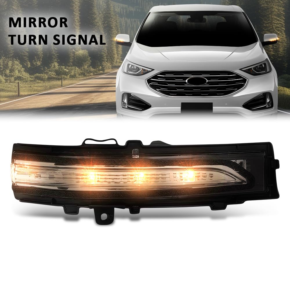 G-PLUS Right LED Mirror Mounted Turn Signal Light, Compatible with Ford Edge SEL/Titanium Sport Utility 4-Door 2015-2021, Passenger Side, FT4Z13B375A