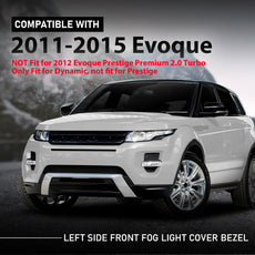 G-PLUS Fog Light Cover Bezel for Range Rover Evoque 2011-2015 Left Black Front View
