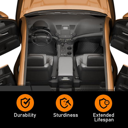 G-PLUS TPE Floor Mats Fit Ford E150 E250 E350 Econoline & Econoline Club Wagon 1997-2005 1st Row Truck Accessories Cargo Liners All Weather Protection 2PCS Black Alfombras para Carro