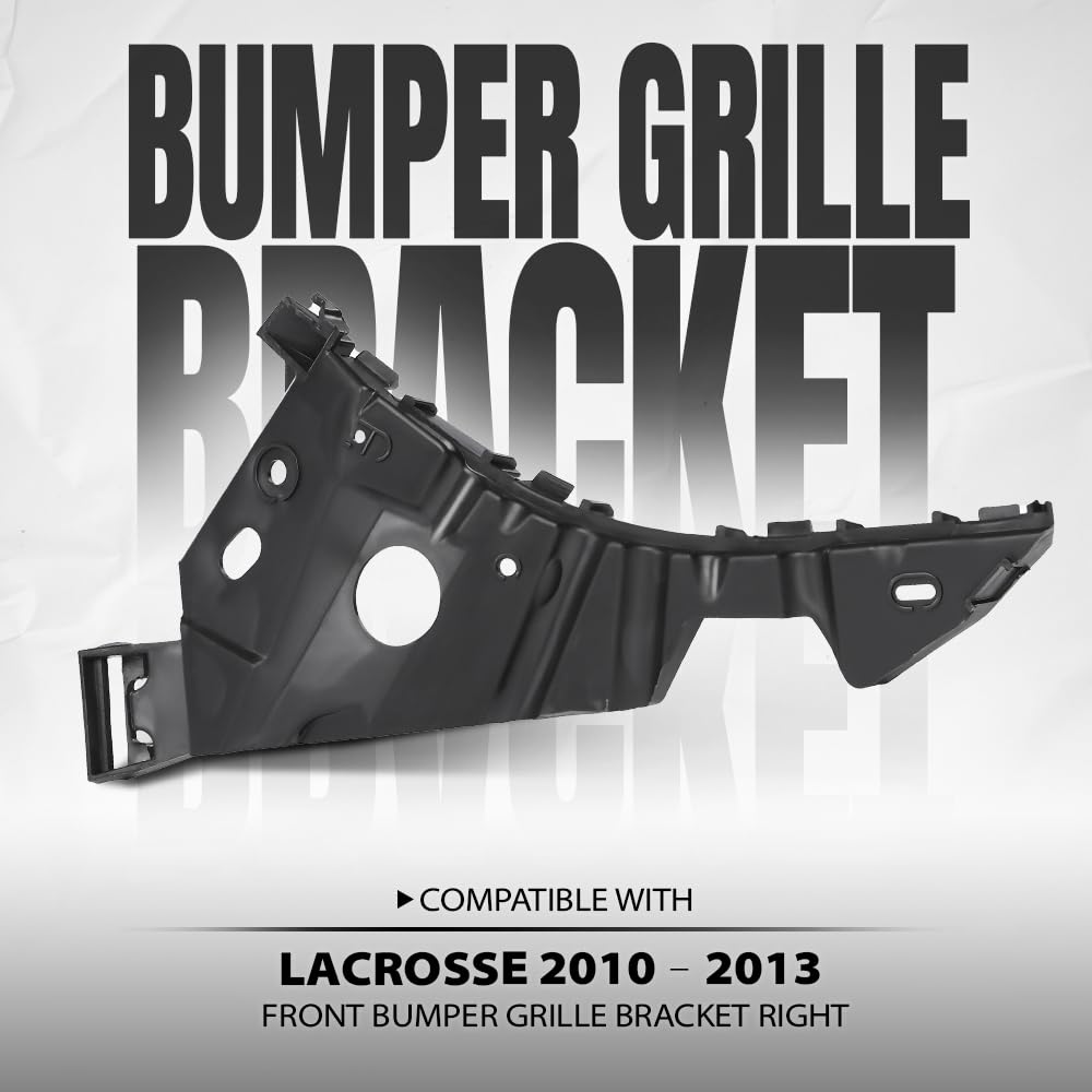G-PLUS Front Right Bumper Grille-Side Bracket Compatible with Buick LaCrosse 2010 2011 2012 2013 22782286, 20909986, 22769416 Black