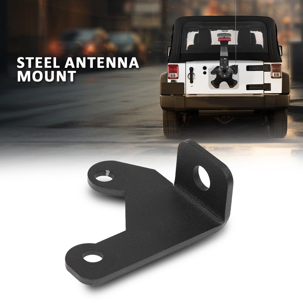 G-PLUS Steel CB Antenna Spare Tire Mount Bracket, Compatible with Jeep Wrangler JK & JKU 2007-2018