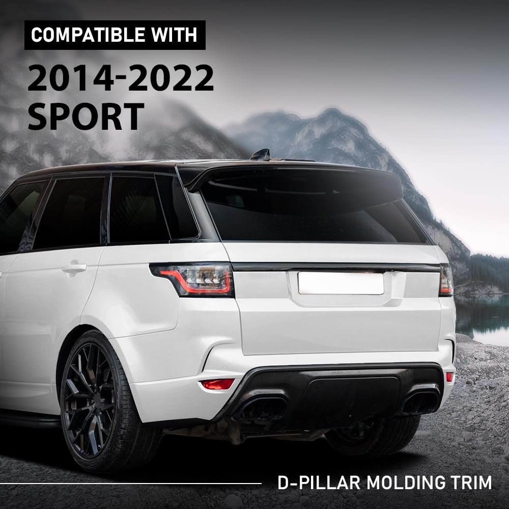 G-PLUS Rear Outside D Pillar Molding Trim Compatible with Range Rover Sport 2014-2022 2PC