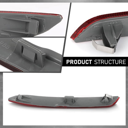 G-PLUS Rear Left Side Bumper Reflector Compatible with BMW M5 550i 550i xDrive 535i xDrive 2013-2016 63147842955 Red