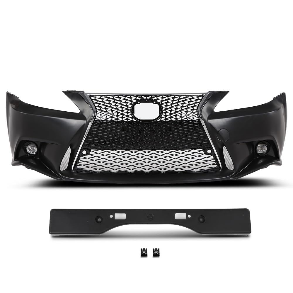 G-PLUS Front Bumper Set(Front Bumper & License Plate) Compatible with LX IS IS250 IS350 14+ F-Sport 2006-2013 2Pcs