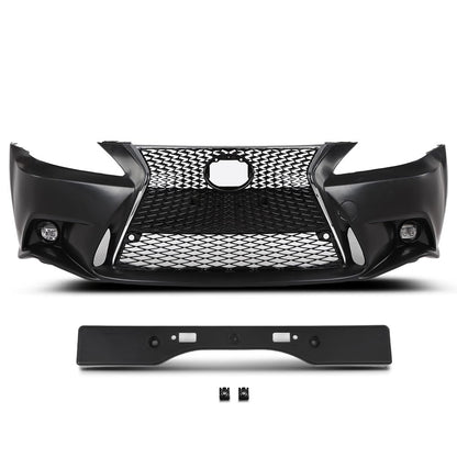 G-PLUS Front Bumper Set(Front Bumper & License Plate) Compatible with LX IS IS250 IS350 14+ F-Sport 2006-2013 2Pcs