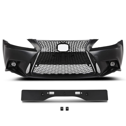 G-PLUS Front Bumper Set(Front Bumper & License Plate) Compatible with LX IS IS250 IS350 14+ F-Sport 2006-2013 2Pcs