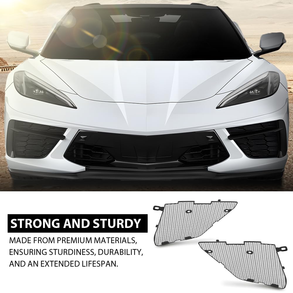 G-PLUS Front Grill Cover Radiator Guard Compatible with Chevy Corvette C8 2020-2024,Not Fit for Z06 Models, for Z51 Models