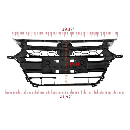 G-PLUS Chrome Front Bumper Mesh Grill Grille Black Compatible with 2018 2019 Accord 4dr Sedan 71111-TVA-A5, 71111TVAA5