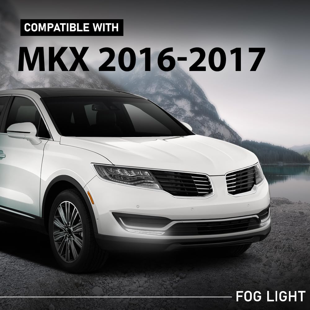 G-PLUS Fog Light Lamp Compatible with Lincoln MKX 2016-2017 FA1Z-13200-C, FA1Z13200C Black Front Right