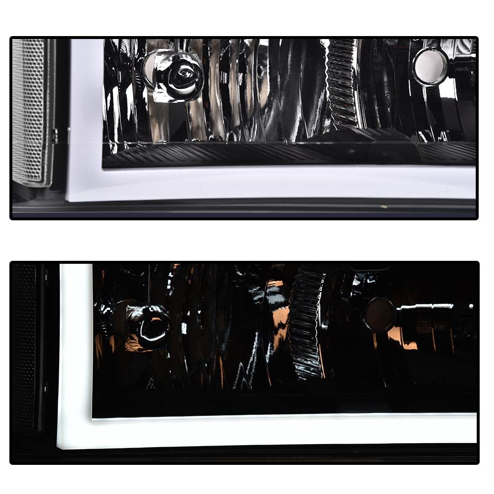 G-PLUS LED DRL Headlights, Fit Chevy Colorado/GMC Canyon 2004-2012,Fit Isuzu i-280 i-350 2006/i-290 i-370 2007-2008 Headlamps, Clear Lens Black Housing Clear Reflector,faros delanteros Assembly