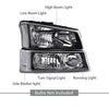 G-PLUS Headlights Assembly, Compatible with 2003 2004 2005 2006 Chevy Avalanche 1500 2500 Bumper Headlamps, Clear Lens Black Housing Clear Reflector,faros delanteros