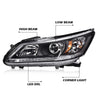 G-PLUS One Left Driver Side Headlight Compatible with Honda Accord 2013 2014 2015 Headlamp Halogen Clear Lens Black Housing Amber ReflectorBumper Headlamps,faros delanteros