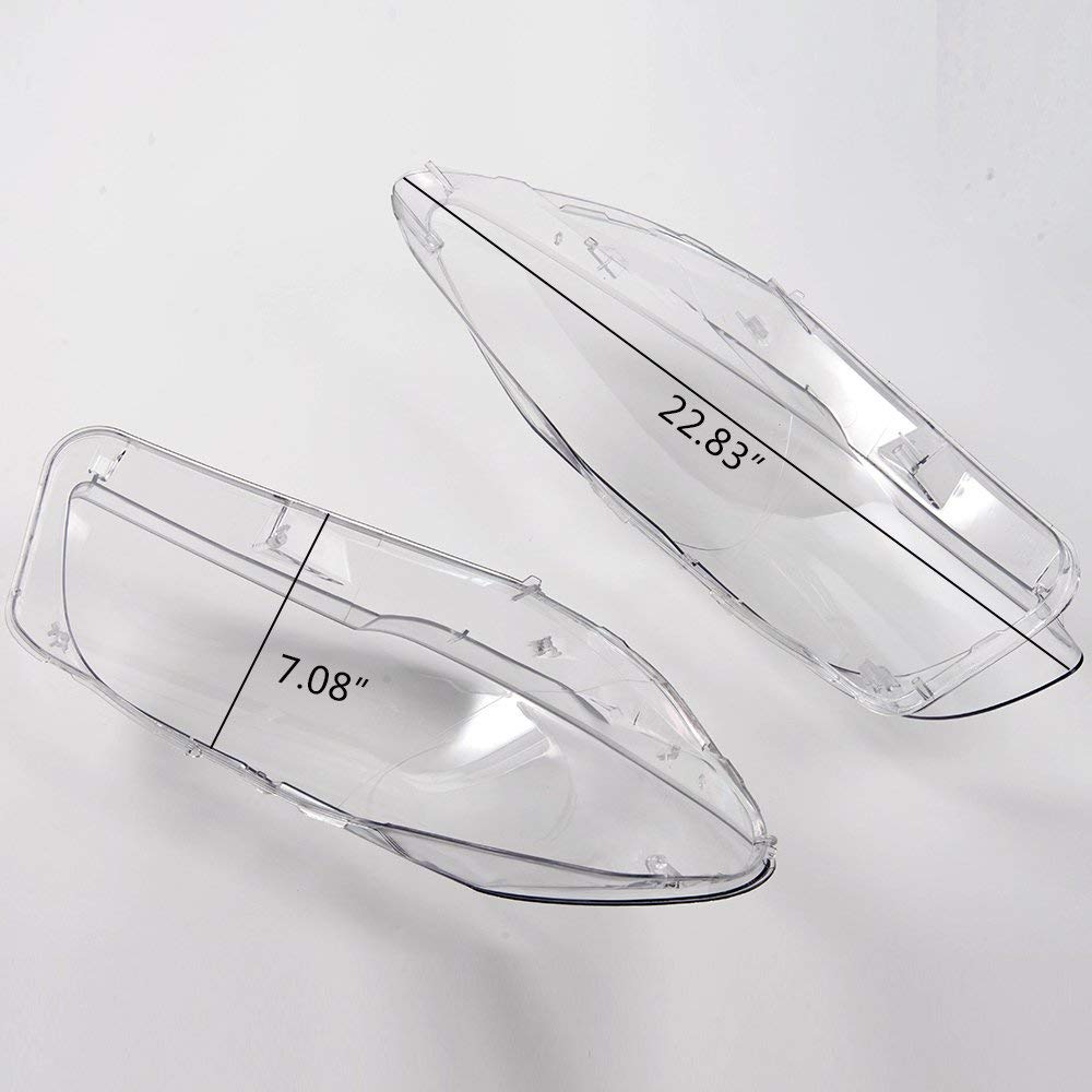 G-PLUS Left & Right Side Headlight Clear Lens Cover Replacement Lampshade Shell Compatible for BMW F10 F18 5-Series 520i 523i 525i 530i 535i 2010 2011 2012 2013 2014