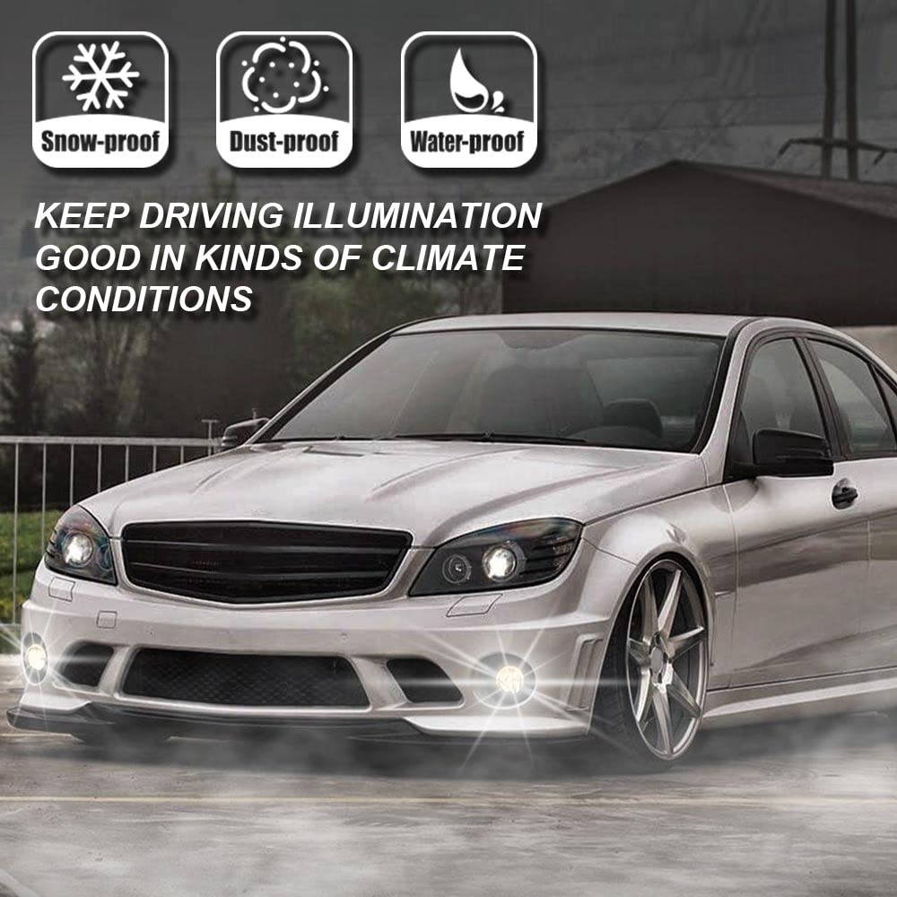 G-PLUS Clear Lens Front Bumper Fog Lights, Compatible with Benz C CLASS 2008-2011/Fit Benz CL CLASS 2008-2014/Fit Benz SL CLASS 2009-2012/Fit Benz ML CLASS 2008-2011/Fit Benz R CLASS 2006-2010