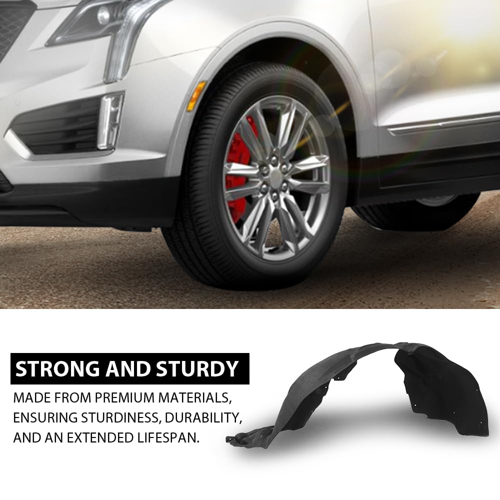 G-PLUS Fender Liner Front Driver Side Compatible with Cadillac XT5 2017-2023 GM1248276, 23395493, 84182807 Balck