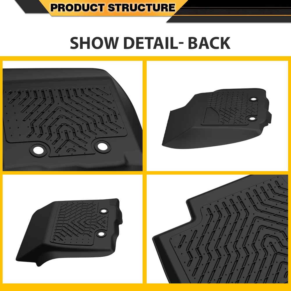 G-PLUS TPE Cargo Floor Liner Compatible with Toyota Tacoma Double Cab 2016-2023,Not Fit Vehicles w/Vinyl Flooring & Manual Transmission Cargo Liner All Weather Full Cover Protection 1st & 2nd Row