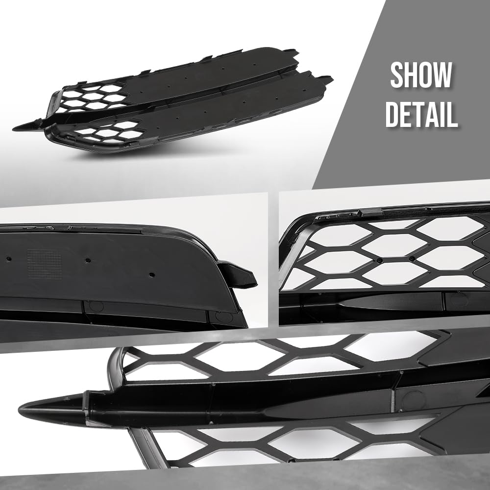 G-PLUS Right Front Bumper Side Trim Molding w/o Sensor Hole Compatible with Audi A6 C7 2011-2014 TO1039285, 52712AQ020 Black