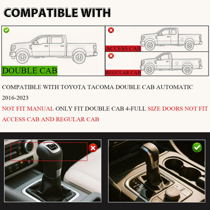 G-PLUS TPE 3PCS Floor Mats Compatible with Toyota Tacoma Double Cab 2016-2023/Not Fit Vehicles w/Vinyl Flooring,Not Fit Manual Transmission All Weather Full Protection 1st & 2nd Row Cargo Liner