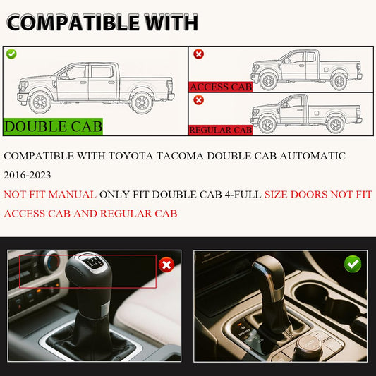 G-PLUS Floor Mats Fit for Toyota Tacoma 2016-2023 Double Cab(Only Fit Automatic) TPE All Weather Custom Fit Floor Liners for Tacoma 1st & 2nd Row Car Floor Mats Accessories