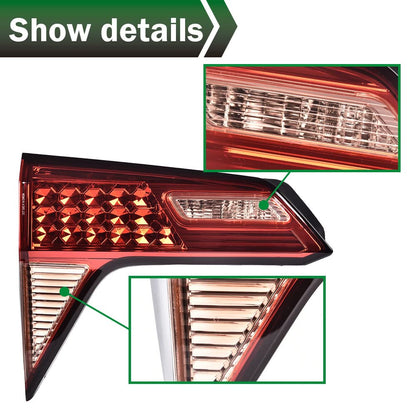 G-PLUS Inner Tail Light Compatible With 2016 2017 Honda Hrv LX/EX/EX-L/Epic/Uniq Sport Utility 4-Door Sedan Factory Style Automotive Trunk Brake Rear Inner Lamp Chrome Housing,Driver Side (Left)