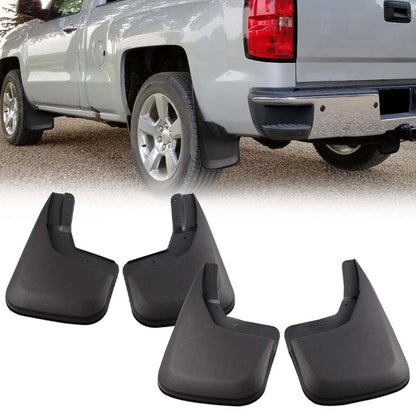 G-PLUS Mud Flap Flaps Splash Guards Mudguard Kit, Compatible with Chevy Silverado 1500 2014-2018/Silverado 2500/3500 2015-2018 Fit No Drill Mud Guards Flare Splash Guards Molded (NOT fit GMC Sierra)