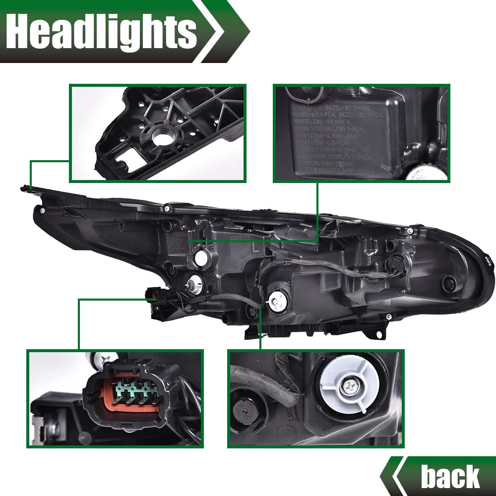 G-PLUS Headlights Assembly, Compatible with 2020-2021 Nissan Sentra Bumper Headlamps, Clear Lens Black Housing Amber Reflector,faros delanteros