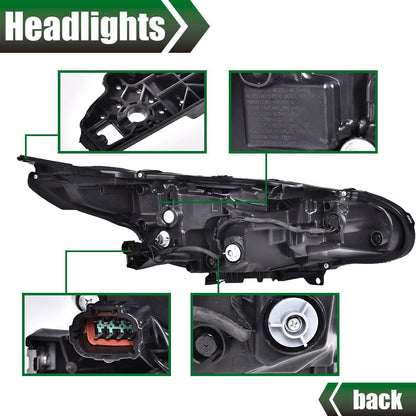 G-PLUS Headlights Assembly, Compatible with 2020-2021 Nissan Sentra Bumper Headlamps, Clear Lens Black Housing Amber Reflector,faros delanteros