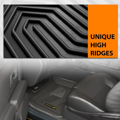 G-PLUS Floor Mats Fit for Chrysler Pacifica 2017 2018 2019 2020 2021 2022 2023 2024 2025 (No Hybrid Models),Fit 7 and 8 Passenger Model,TPE All Weather Car Floor Liners Cargo Liners Accessories Black