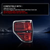 G-PLUS Pickup Rear Left Tail Light Compatible With 2009-2014 Ford F150 2/4 Door (Not Fit Flareside Models,Not Fit Ogriginal Model with LED Tail Lamp) Brake Lamps luces traseras, faros traserosAssembly