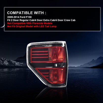 G-PLUS Pickup Rear Left Tail Light Compatible With 2009-2014 Ford F150 2/4 Door (Not Fit Flareside Models,Not Fit Ogriginal Model with LED Tail Lamp) Brake Lamps luces traseras, faros traserosAssembly