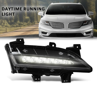 G-PLUS LED Front Fog Light Daytime Running Light Lamp Right Passenger Side Compatible with Lincoln MKC 2015-2018 EJ7Z13200C, FO2563100 Black