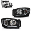 G-PLUS LED Headlights Assembly Front Headlamps Pair Set Compatible with Dodge Ram 1500 2006-2008,Compatible with Dodge Ram 2500 3500 2006-2009 Clear Lens Black Housing Clear Reflector,faros delanteros