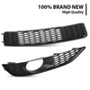 G-PLUS Glossy Front Bumper Fog Light Lamp Mesh Grill Grille Compatible with Audi A4 B8 2008 2009 2010 2011 2012 Fog Light Cover