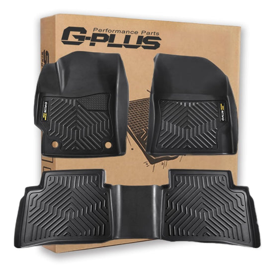 G-PLUS Floor Mats Compatible with Toyota Corolla Sedan 2020-2024 1st & 2nd Row Liner All Weather Full Cover Protection TPE Floor Cargo Liners Black
