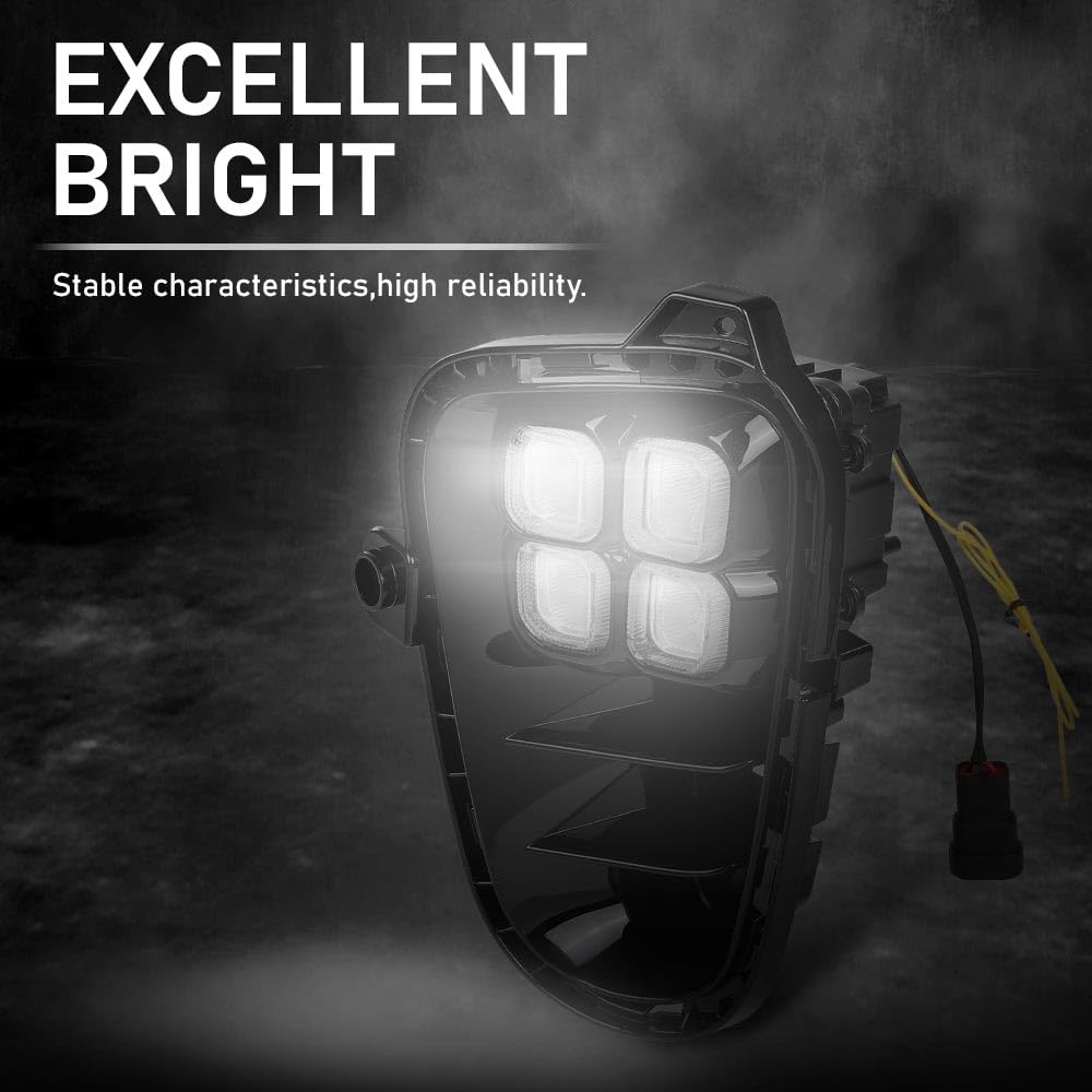 G-PLUS LED DRL Daytime Running Light Front Fog Lights Lamps with Wire Harness & Switch Compatible with Kia Rio EX/LX/S 2018-2020 922011W710, 922021W710