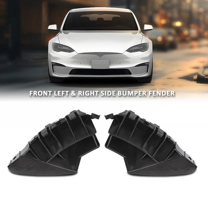 G-PLUS Front Bumper Fender Bracket Left & Right Side Compatible with Tesla Model S 2012-2021 109549500A, 109549600A, 1095495-00-A, 1095496-00-A Black