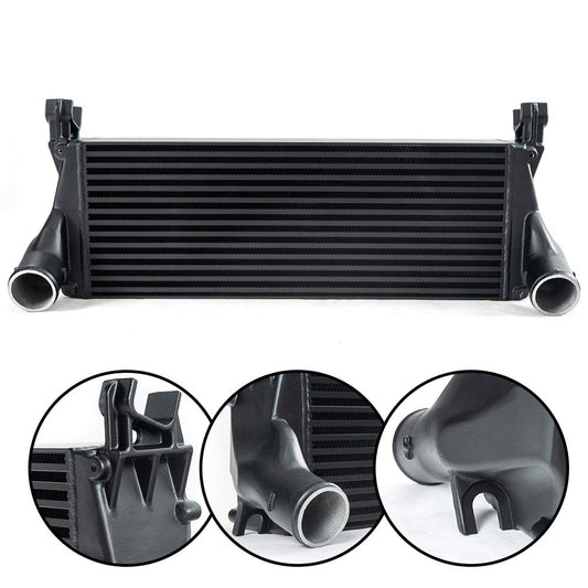 G-PLUS Charge Air Cooler/Intercooler Compatible With 2013-2018 Ram 2500 3500 6.7L Aluminum Tank Tube & Fin Core Black