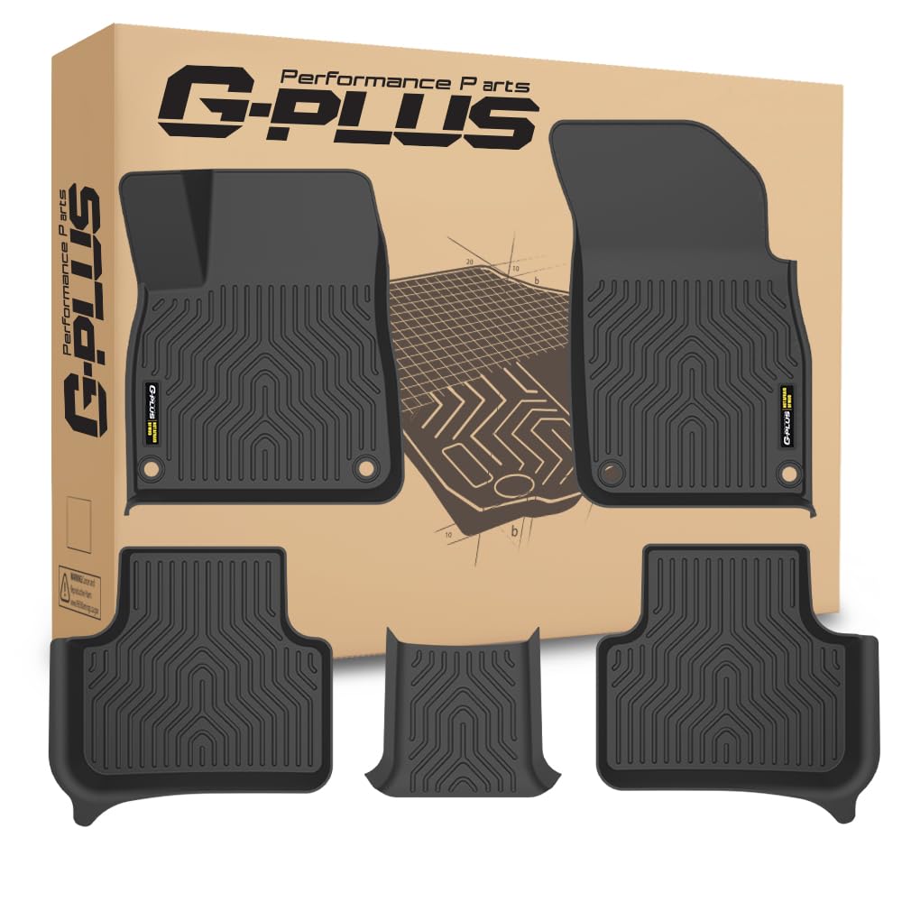 G-PLUS Floor Mats Compatible with Audi Q7 2017-2025,Fit SQ7 2020-2025,Fit Audi Q8 2019-2025 All Weather Protection TPE Floor Liners Black