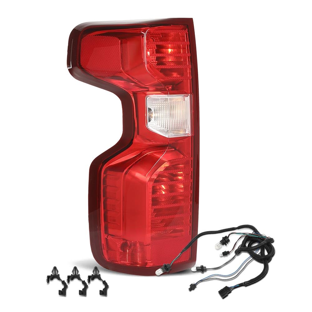 G-PLUS Tail Light Beake Lamp Compatible with Chevy Silverado 1500 2019-2023,Fit Silverado 2500HD 3500HD 2020-2023,Fit Halogen Type Only,Not Fit w/Factory LED Tail Light,Left Luces TraserasAssembly