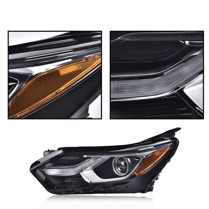 G-PLUS LED Headlights Assembly Compatible with Chevy Equinox 2018 2019 2020 w/Factory HID/Xenon,Left & Right Headlamps Clear Lens Black Housing Amber Reflector,faros delanteros