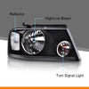 G-PLUS Headlights Assembly, Fit 2004-2008 Ford F150/2006-2008 Lincoln Mark Lt(NOT Fit 2004 F150 Heritage/Flareside Beds),Clear Lens Chrome Housing Amber Reflector,Bumper Headlamps faros delanteros