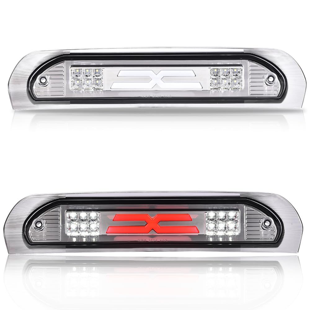 G-PLUS LED Third Brake Light Compatible with Dodge Ram 1500 2002-2008, Fit Dodge Ram 2500 3500 2003-2009 3rd Brake Cargo Light, Clear Lens Chrome Housing, 5072594AB