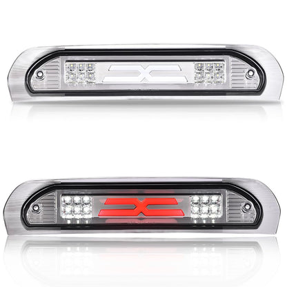 G-PLUS LED Third Brake Light Compatible with Dodge Ram 1500 2002-2008, Fit Dodge Ram 2500 3500 2003-2009 3rd Brake Cargo Light, Clear Lens Chrome Housing, 5072594AB