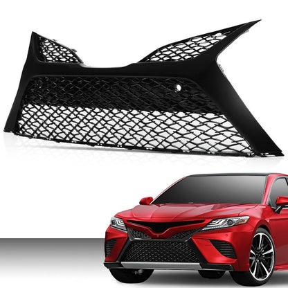 G-PLUS Front Bumper Cover Grille, Compatible with Toyota Camry SE XSE 2018-2020 with Parking Sensors/NOT fit LE XLE models Trim Grill For 5310206560 TO1036186 (Glossy Black)