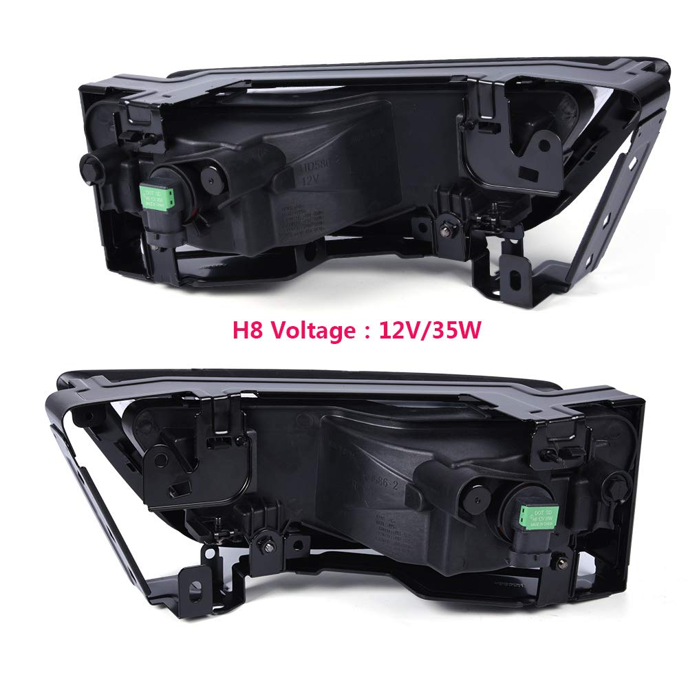 G-PLUS Fog Light Lamps Kit Compatible With 2013-2015 Honda Accord Sedan,Driving Fog Lamps W/Switch Bulbs Bezel Driver & Passenger Pair (Clear Lens)