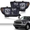 G-PLUS Headlights Compatible with Toyota Tundra 2007-2013/Compatible with Toyota Sequoia 2008-2017 Headlamps Pair Halogen Smoky Lens Black Housing Amber Reflector,faros delanteros